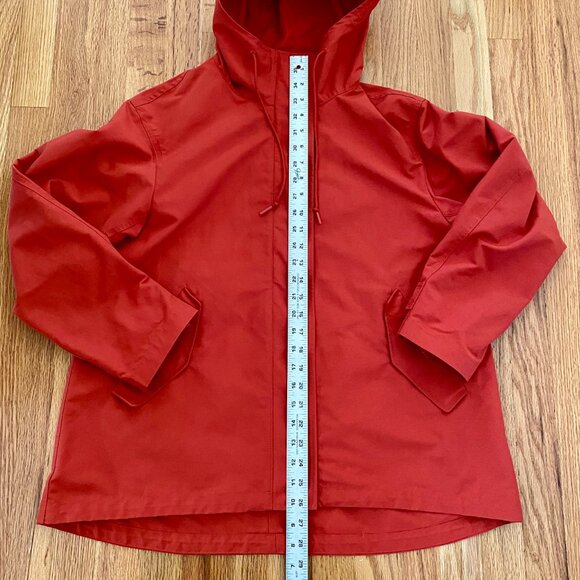 Uniqlo Cotton Blend Parka, Size Medium, Red, Hood Lightweight AdjustableWaist - Picture 11 of 15